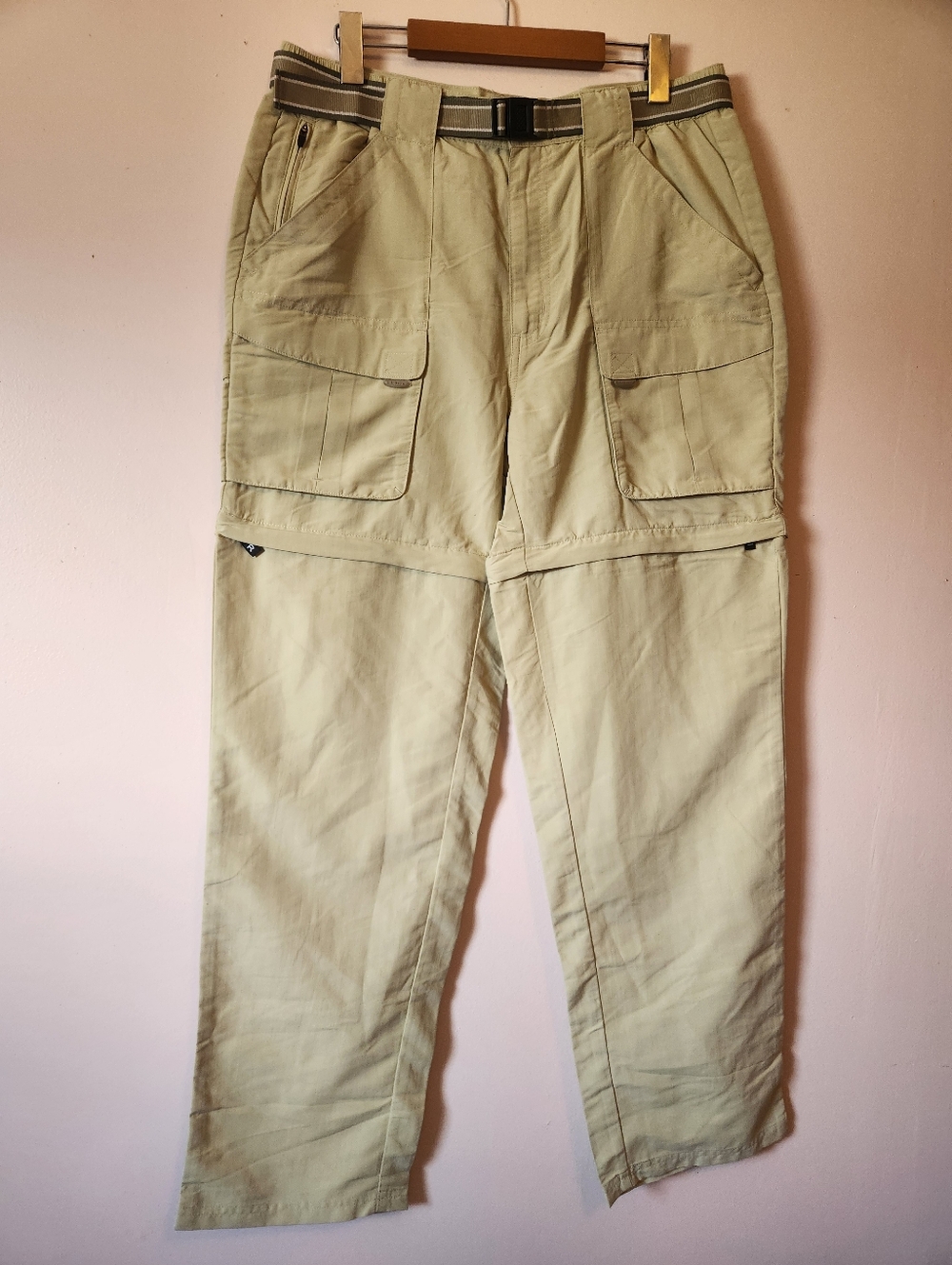 LL Bean Tropicwear Convertible Zip Off Cargo Pants Beige Gorpcore Hiking Mens M